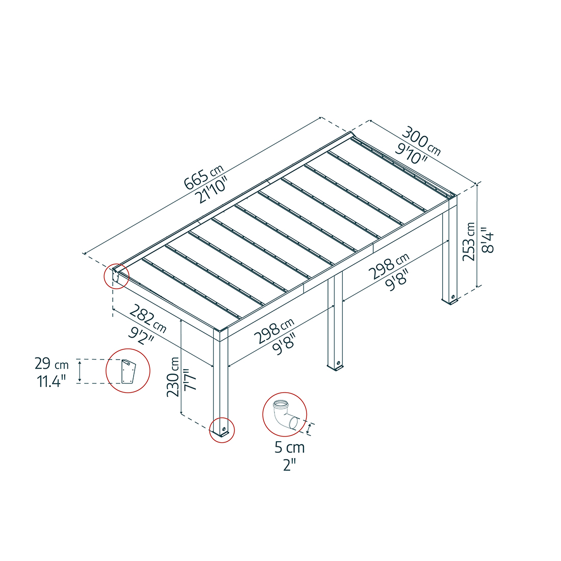 Altantak Canopia by Palram Helsinki Cederträ 3X6,6 m