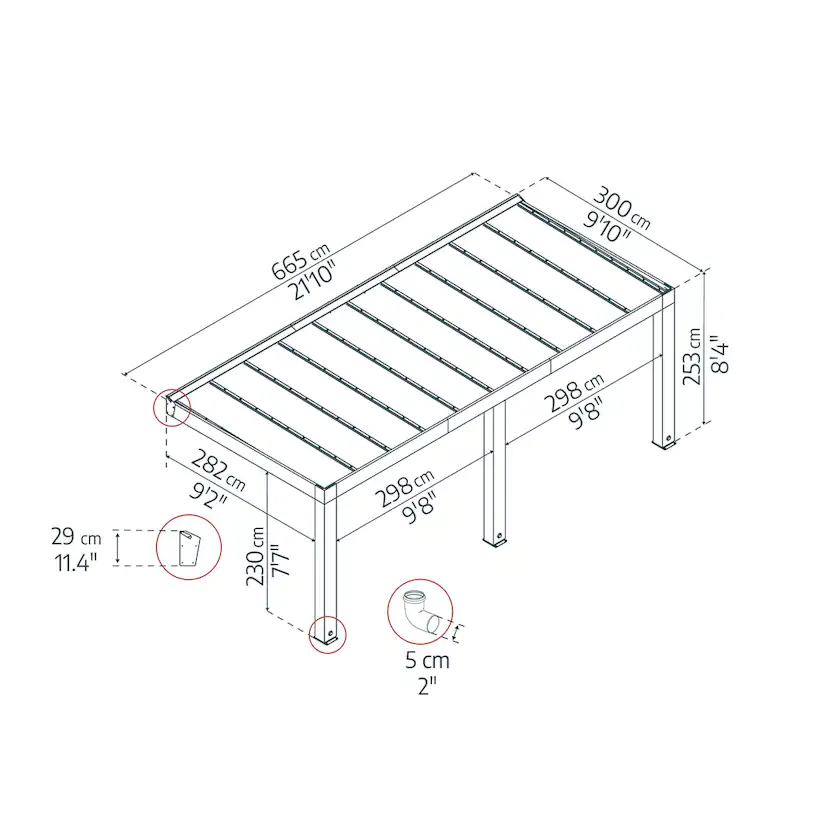 Altantak Canopia by Palram Helsinki Cederträ 3X6,6 m