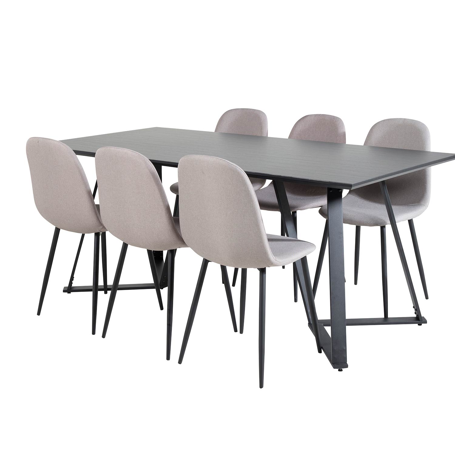 Matgrupp Venture Home Madde med 6 Pobbie Stolar Polyestertyg