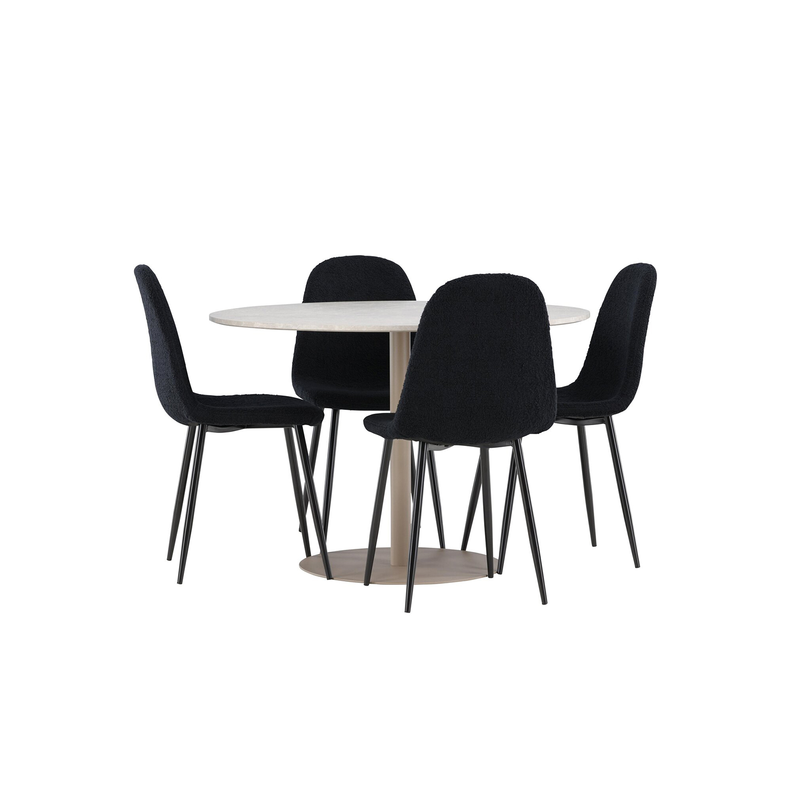 Matgrupp Venture Home Lycke Ø110 med 4 st Polar Stolar Teddy