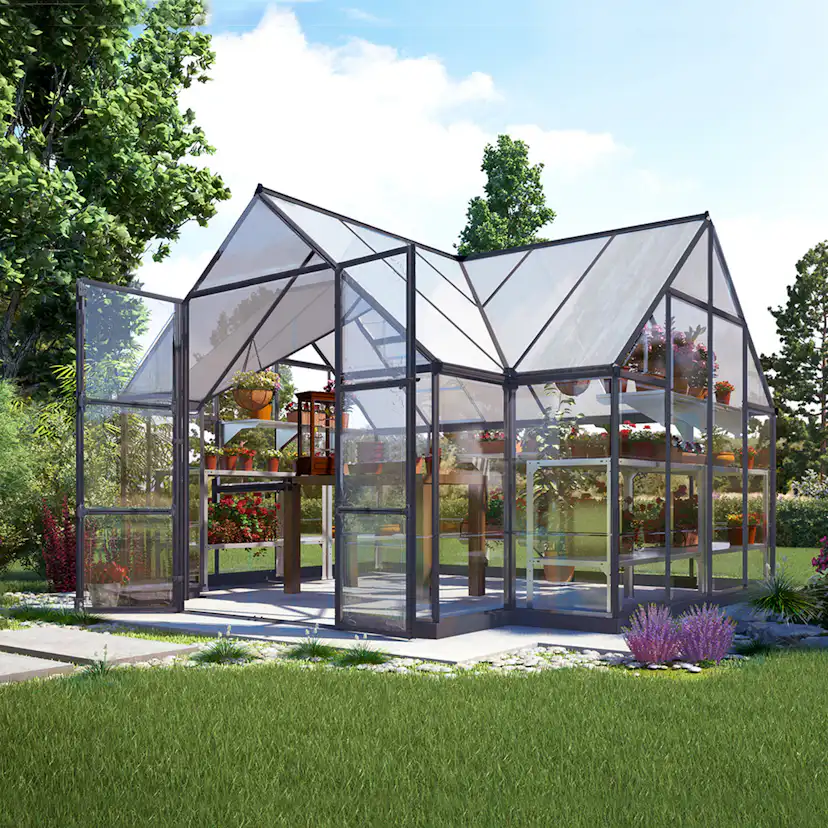 Växthus/Orangeri Canopia by Palram Victory Aluminiumstomme med UV-Skyddade Polykarbonatfönster, 11,04 m²