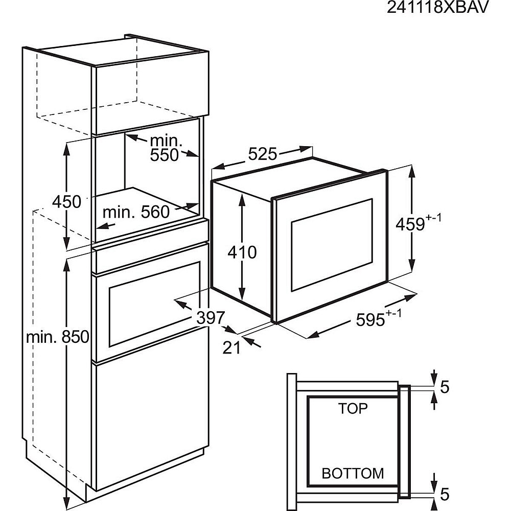 Mikrovågsugn Electrolux KMFD264NB Inbyggd TouchOpen med Grillfunktion