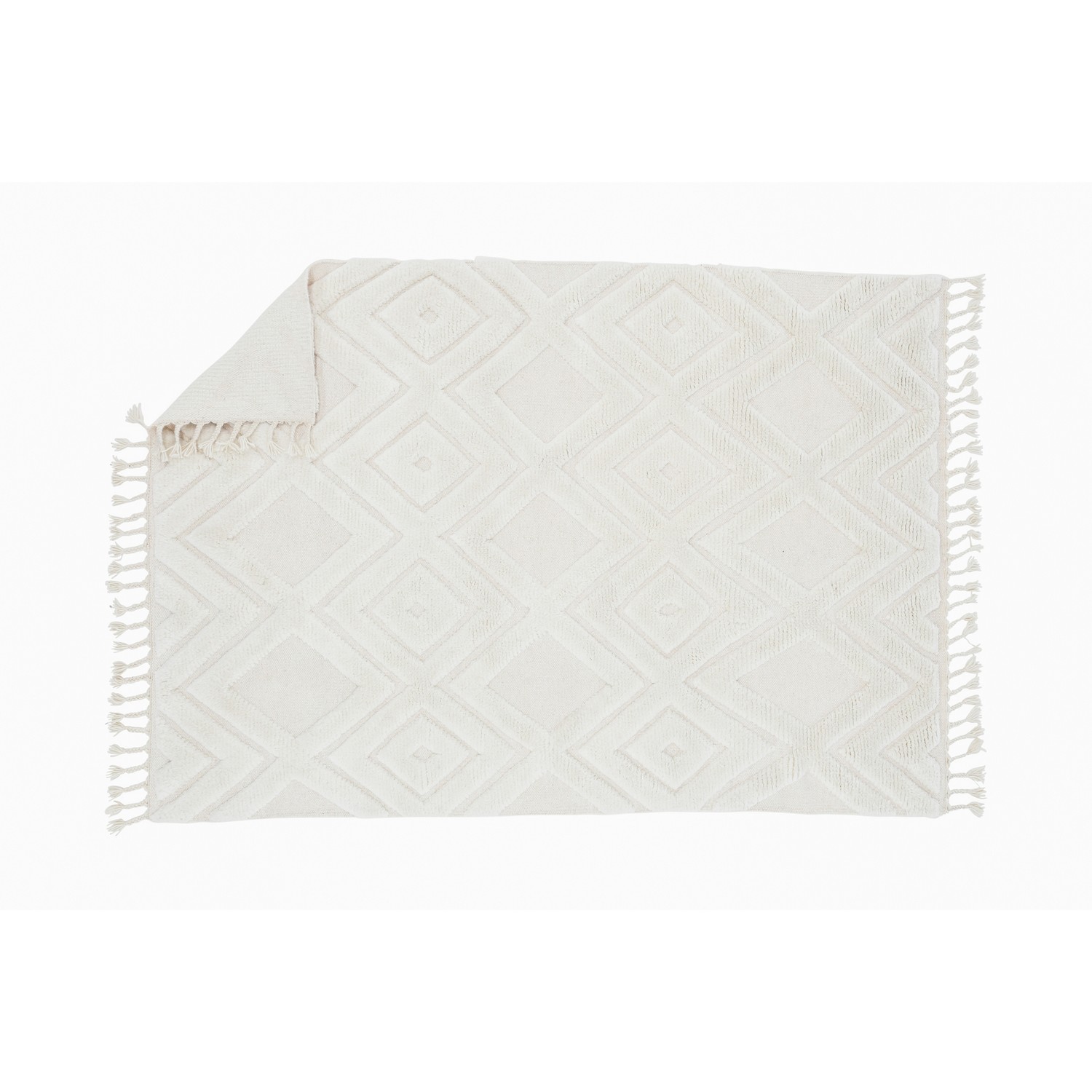 Dahlia Wool - 300*400- -Rectangular-White Vit, Mått: 300x400 cm