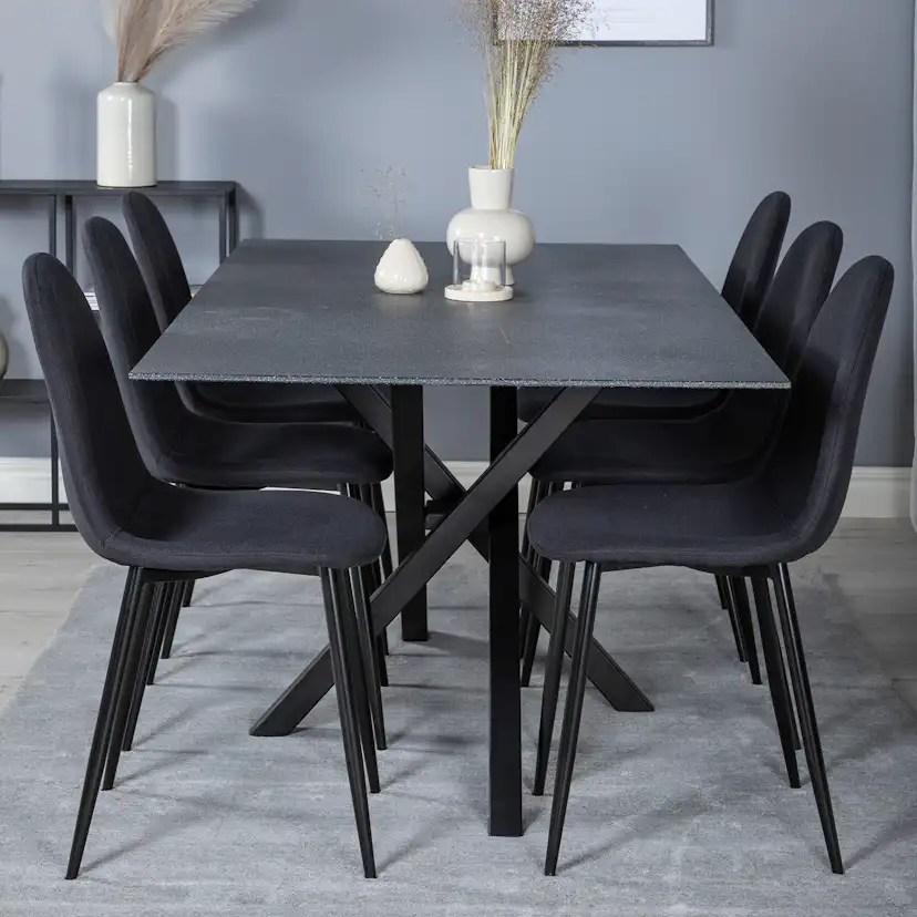 Matgrupp Venture Home Piata med 6 Pobbie Stolar Polyestertyg