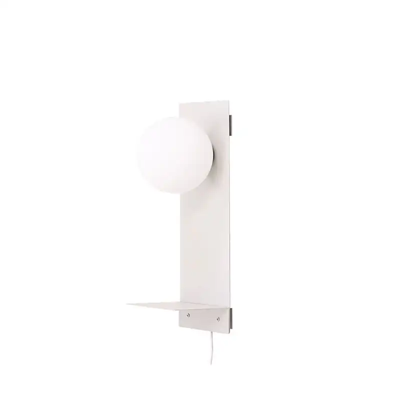 Troyes Wall Lamp - Light grey / White glass Ljusgrå/Vit