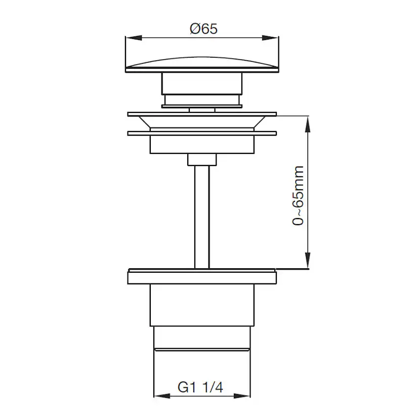 Bottenventil Scandtap Steel Pop-up Universal