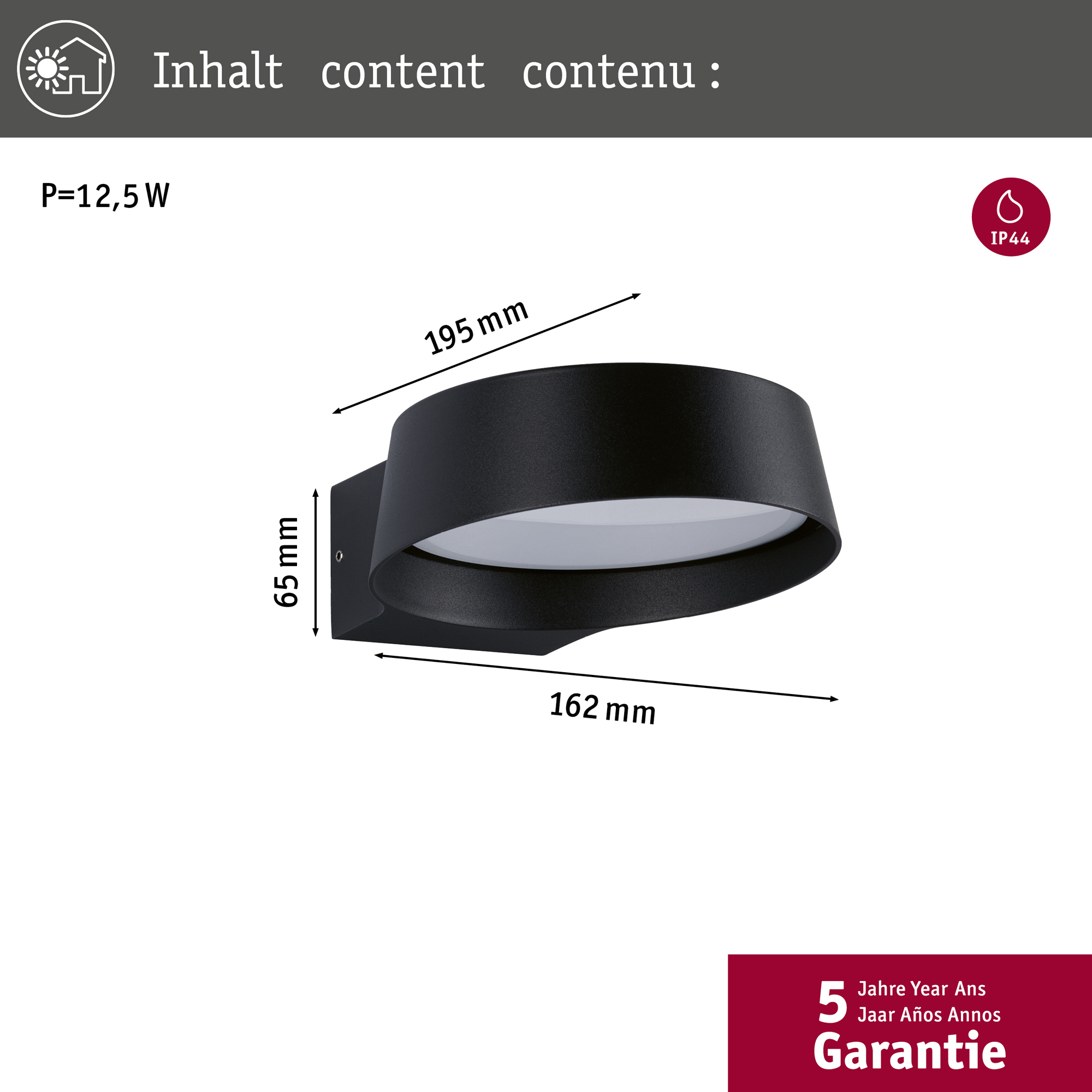 Fasadbelysning LED Paulmann Capea Grand IP44 230V