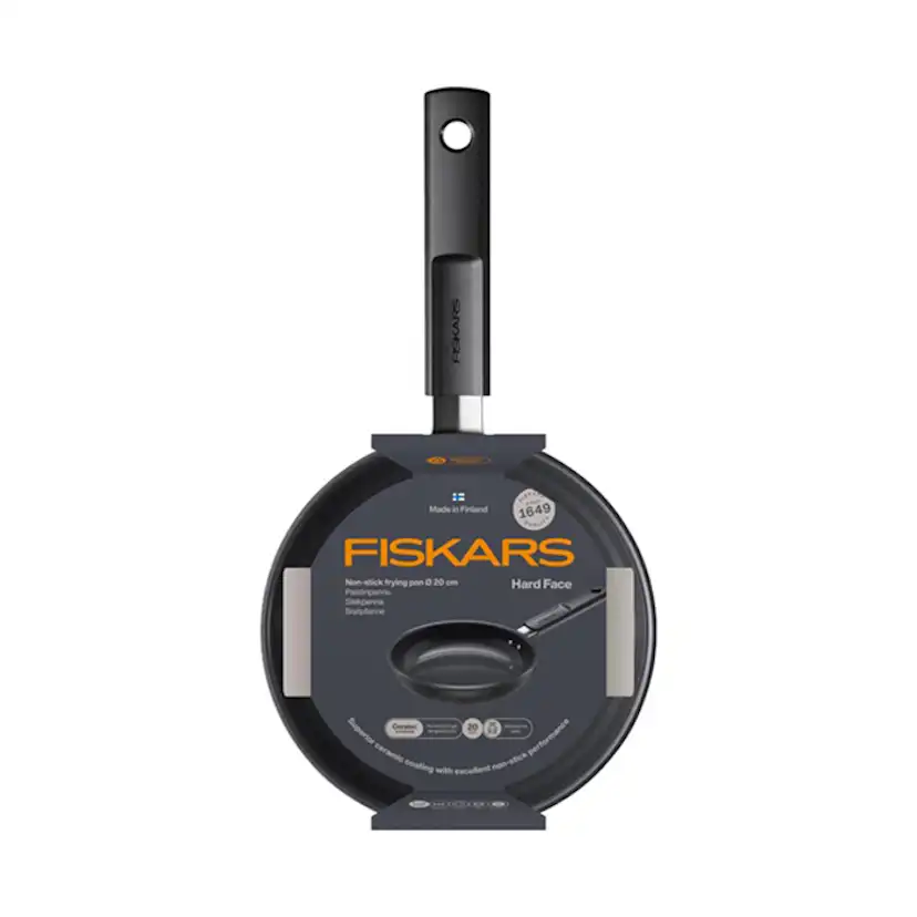 Stekpanna Fiskars Hard Face 20 cm Med Non-Stick Beläggning och Silikonlock