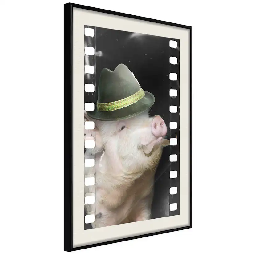 Poster Artgeist Affisch Pig with Mustache