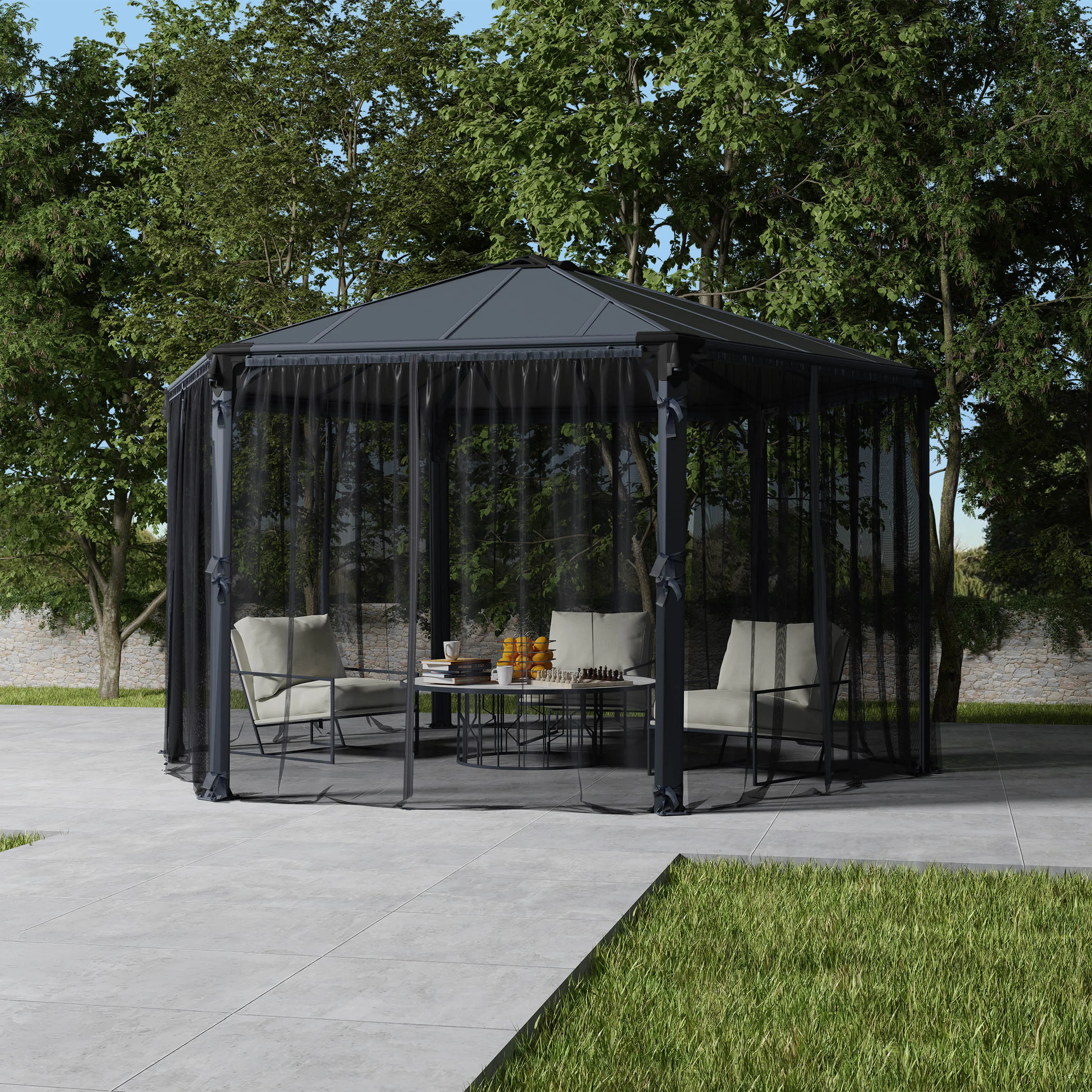 Insektsnät Canopia by Palram Till Roma Hexagonal Paviljong Grå