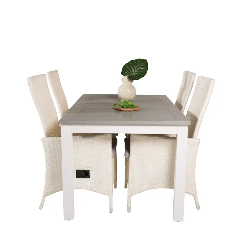 Matgrupp Venture Home Aleyna 160/240 med 4 Pishi Matstolar