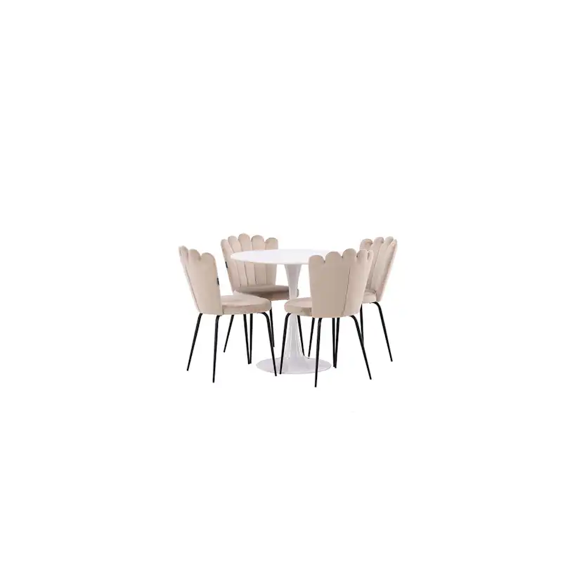 Matgrupp Venture Home Hamden Ø80 cm med 4 Limhamn Light stolar