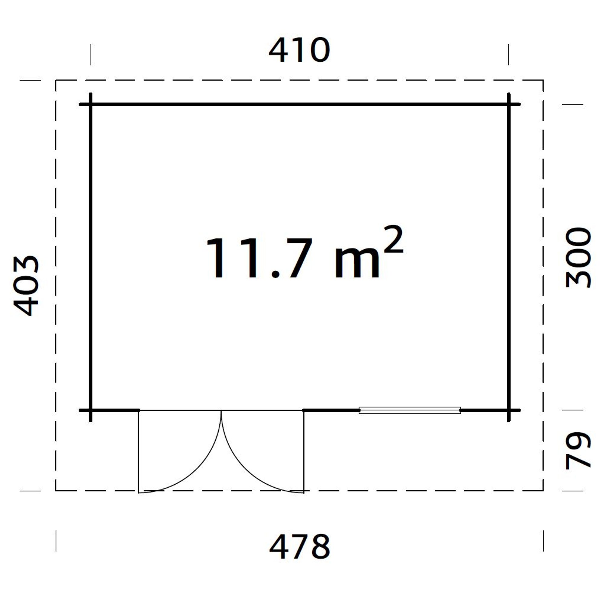 Heidi 11,7 m2 Impregnerad transparent
