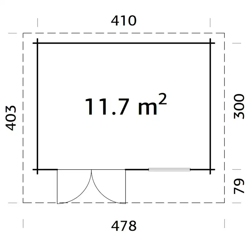 Heidi 11,7 m2 Impregnerad transparent