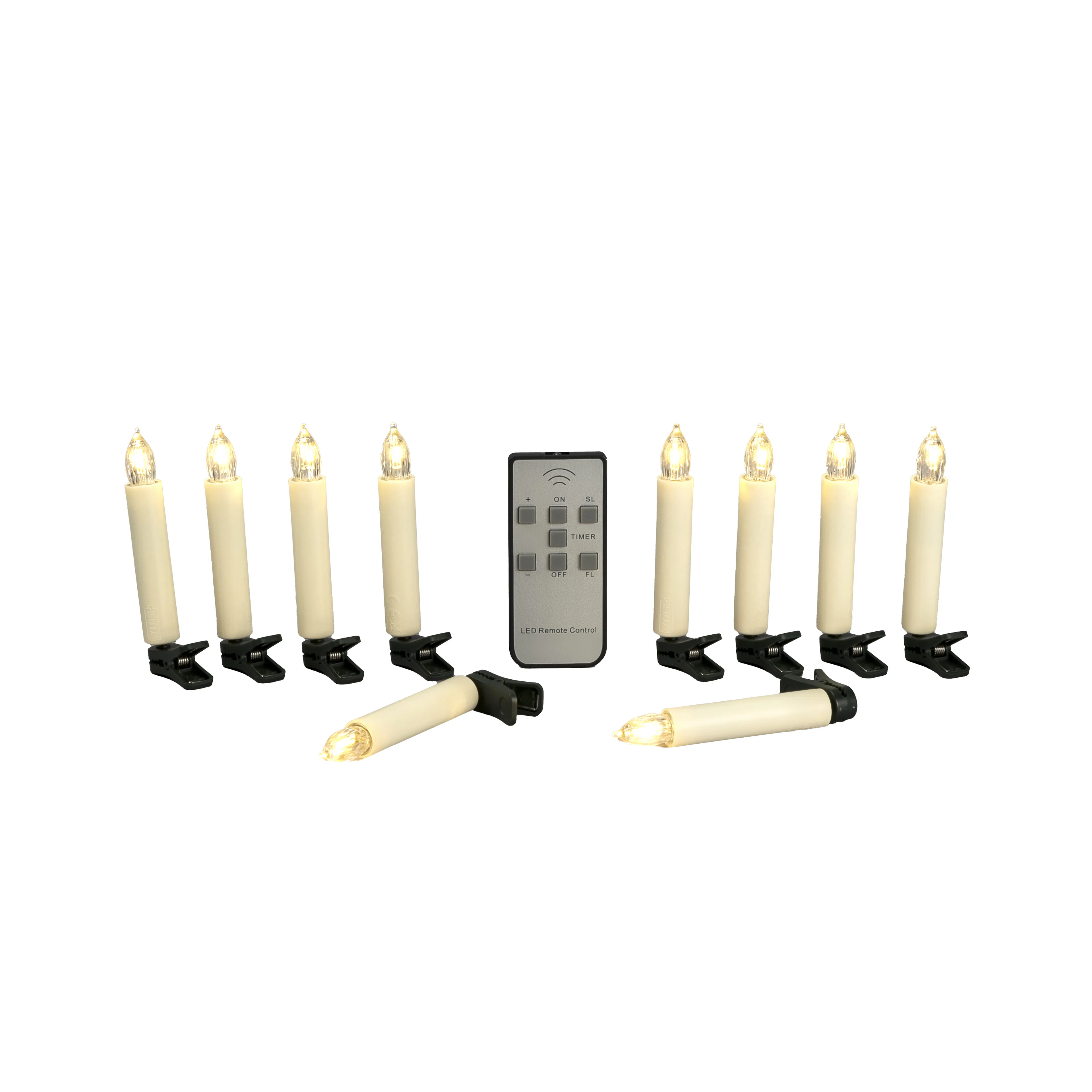Julgransljus Gnosjö Konstsmide Basic 10st Batteridrivna Granljus LED m. Fjärrkontroll