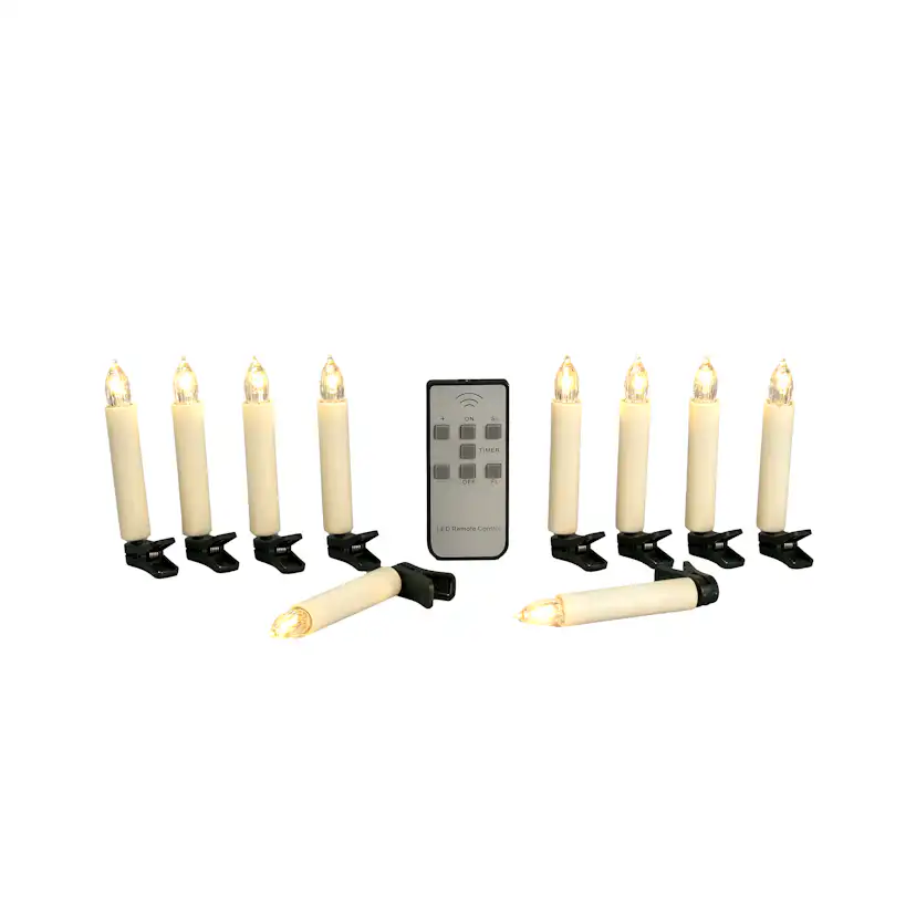 Julgransljus Gnosjö Konstsmide Basic 10st Batteridrivna Granljus LED m. Fjärrkontroll