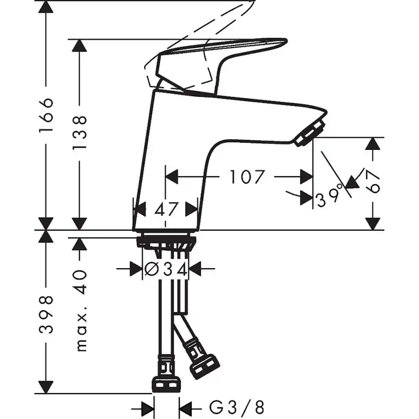 Tvättställsblandare Hansgrohe Logis 70 Låg