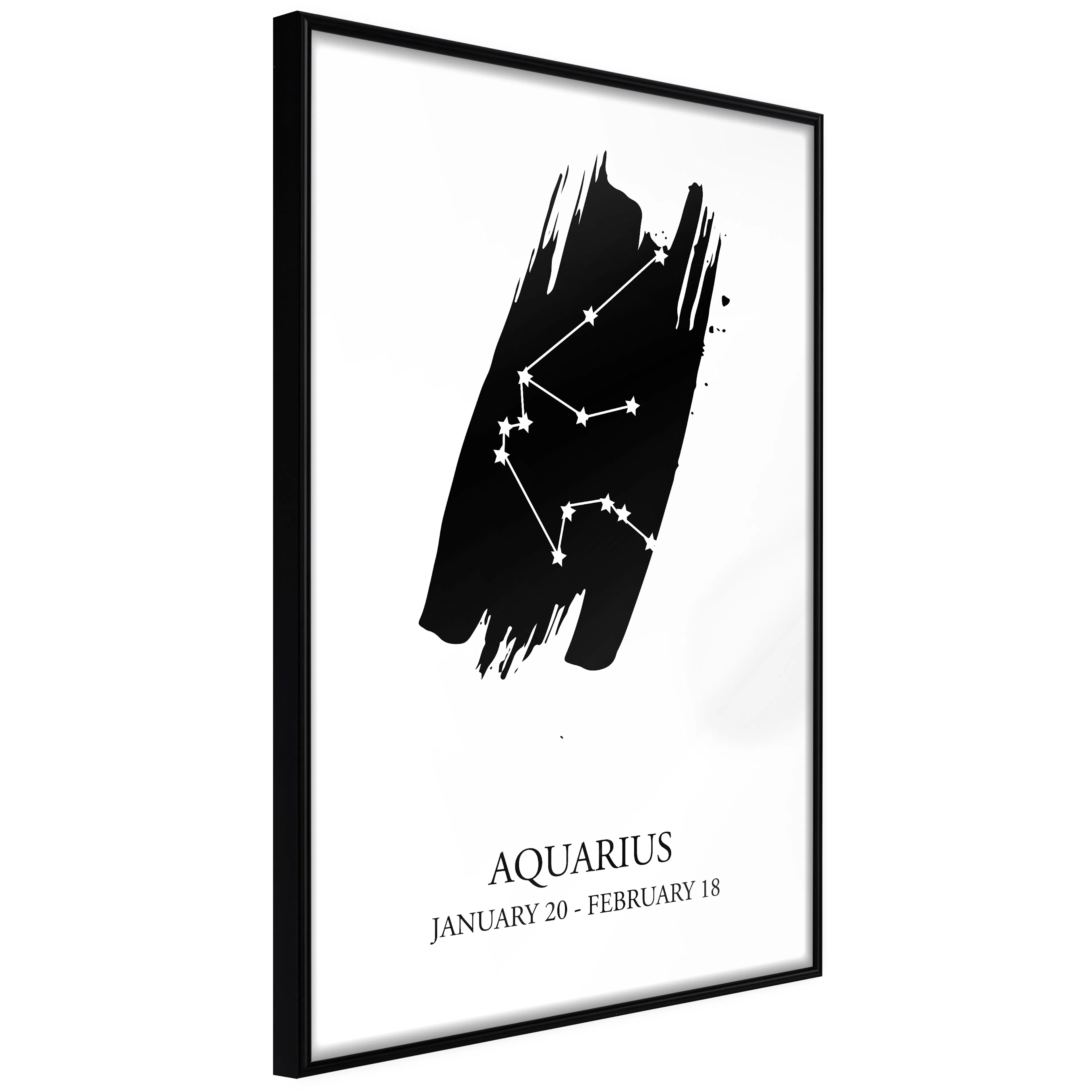 Affisch - Zodiac Signs: Aquarius [Poster] 20x30 Svart ram, 20x30 cm