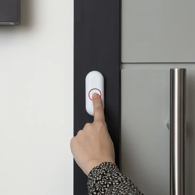 Trådlös Dörrklocka Byron Med Tygfront Plug-in 230V