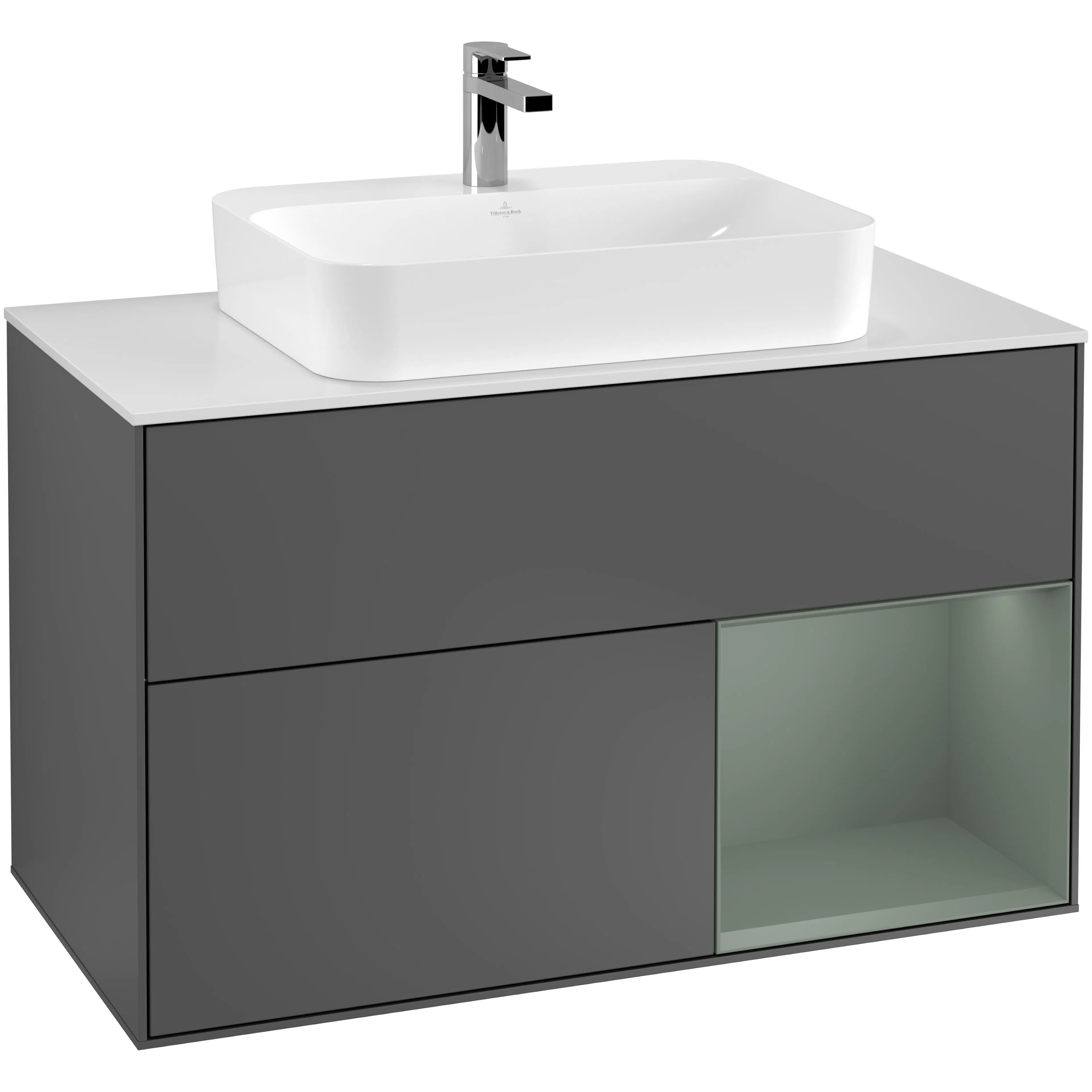 Tvättställsskåp Villeroy & Boch Finion med 2 Lådor Hylla och Bänkskiva för Ytmonterat Tvättställ