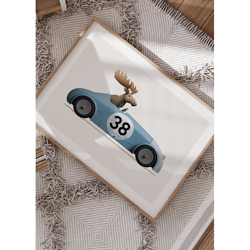 Poster Gallerix Moose In Toy Car
