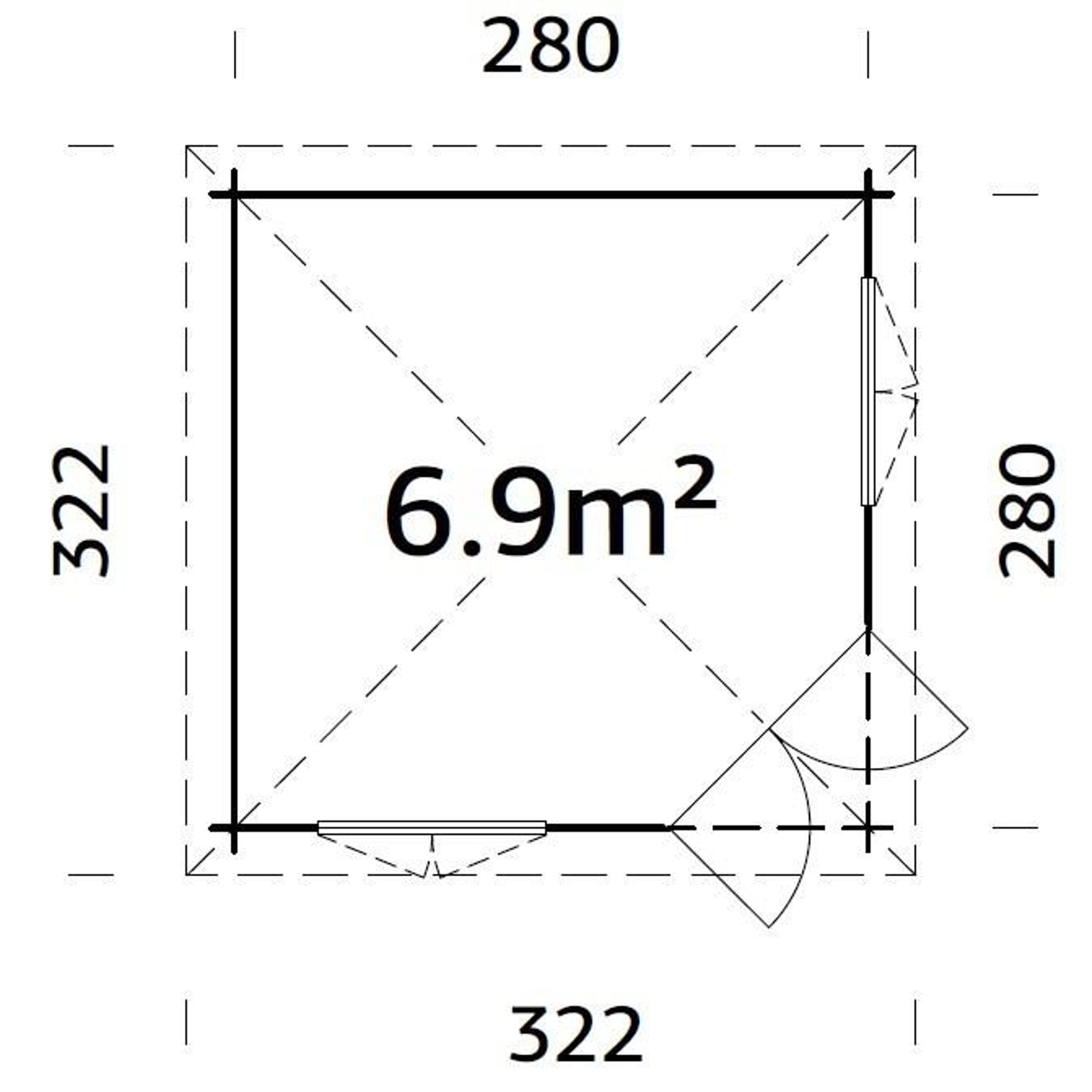 Lusthus Palmako Melanie Väggtjocklek 44 mm, 7,8 m2