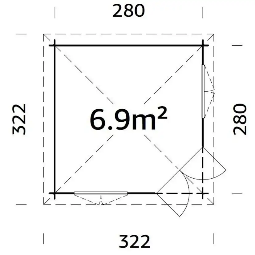 Lusthus Palmako Melanie Väggtjocklek 44 mm, 7,8 m2