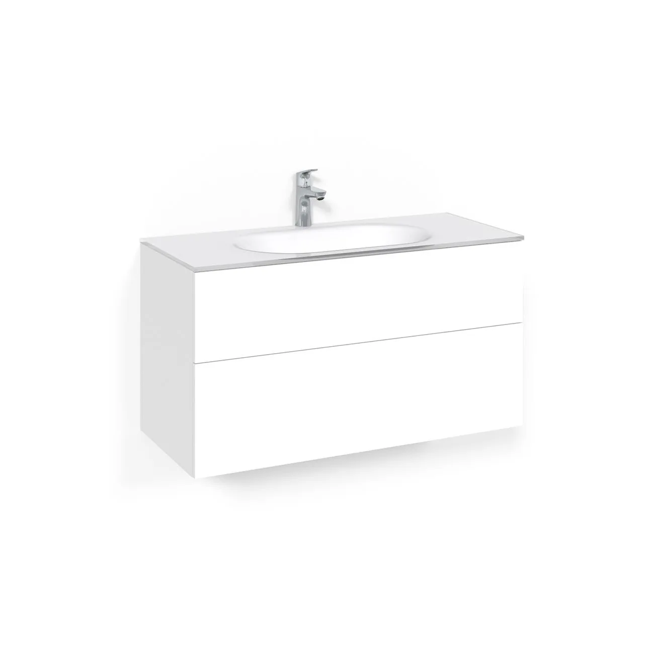 Tvättställsskåp Macro Design Crown Plain Med Glastvättställ