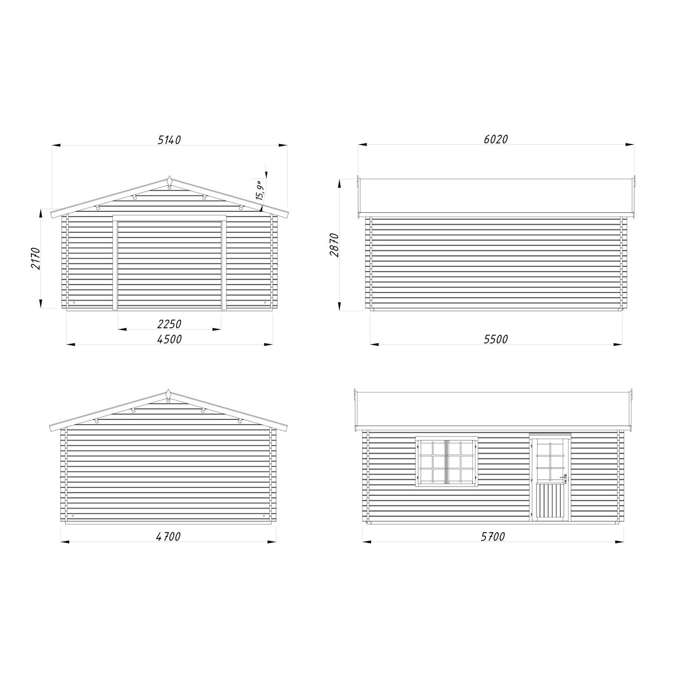 Irene/Roger 23,9 m2 kit Impregnerad transparent