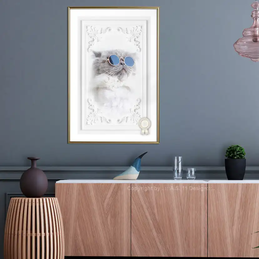 Poster Artgeist Affisch Cat with Glasses