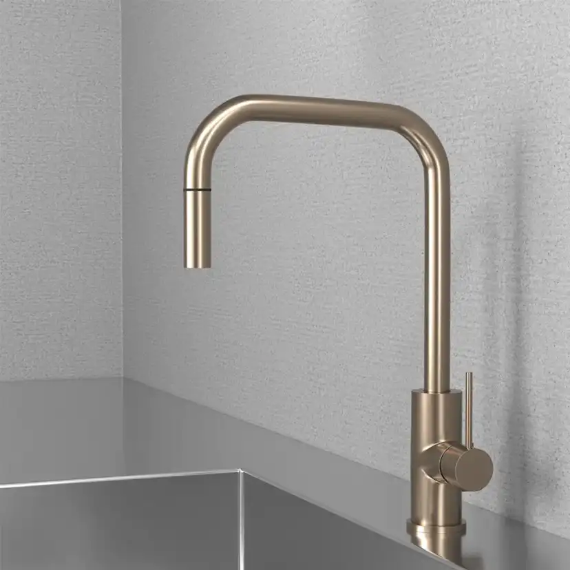 Köksblandare Scandtap Steel Accent Square med Utdragbar Pip