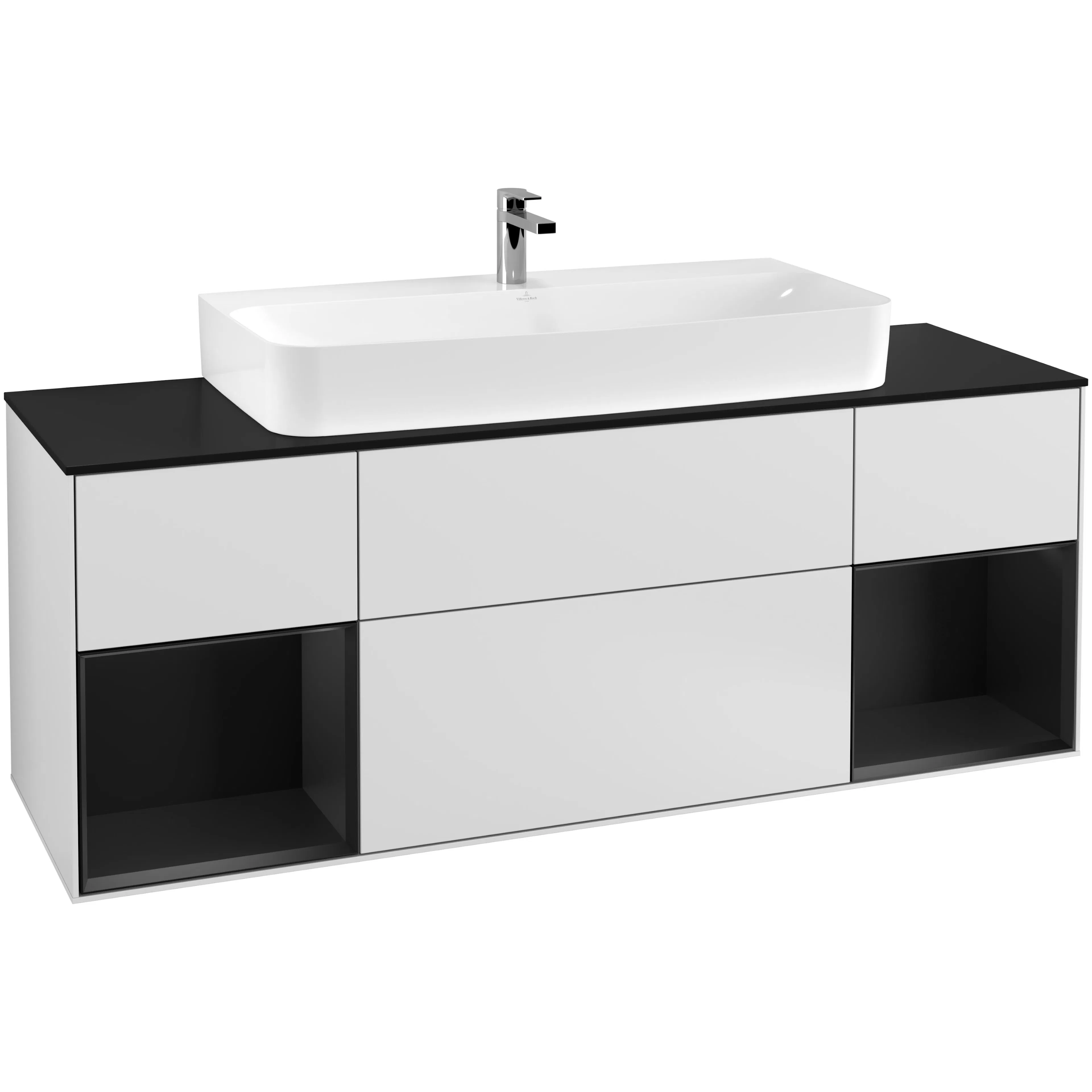 Tvättställsskåp Villeroy & Boch Finion med Två Hyllor och Bänkskiva för Centrerat Tvättställ