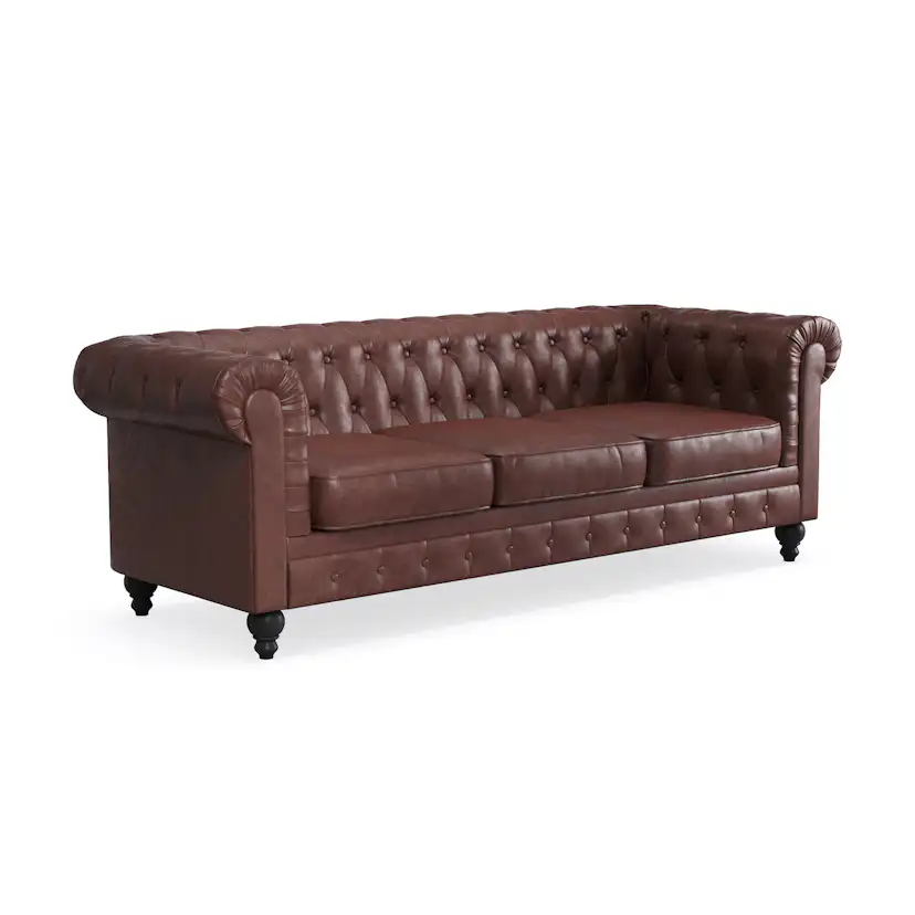 Soffa Manor House Chesterfield Lyx 3-sits Djup soffa konstläder