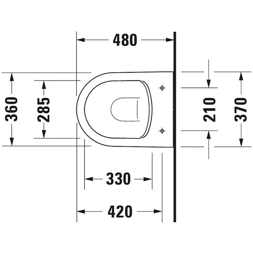 Vägghängd Toalettstol Duravit ME by Starck Rimless 253009 inkl Toalettsits