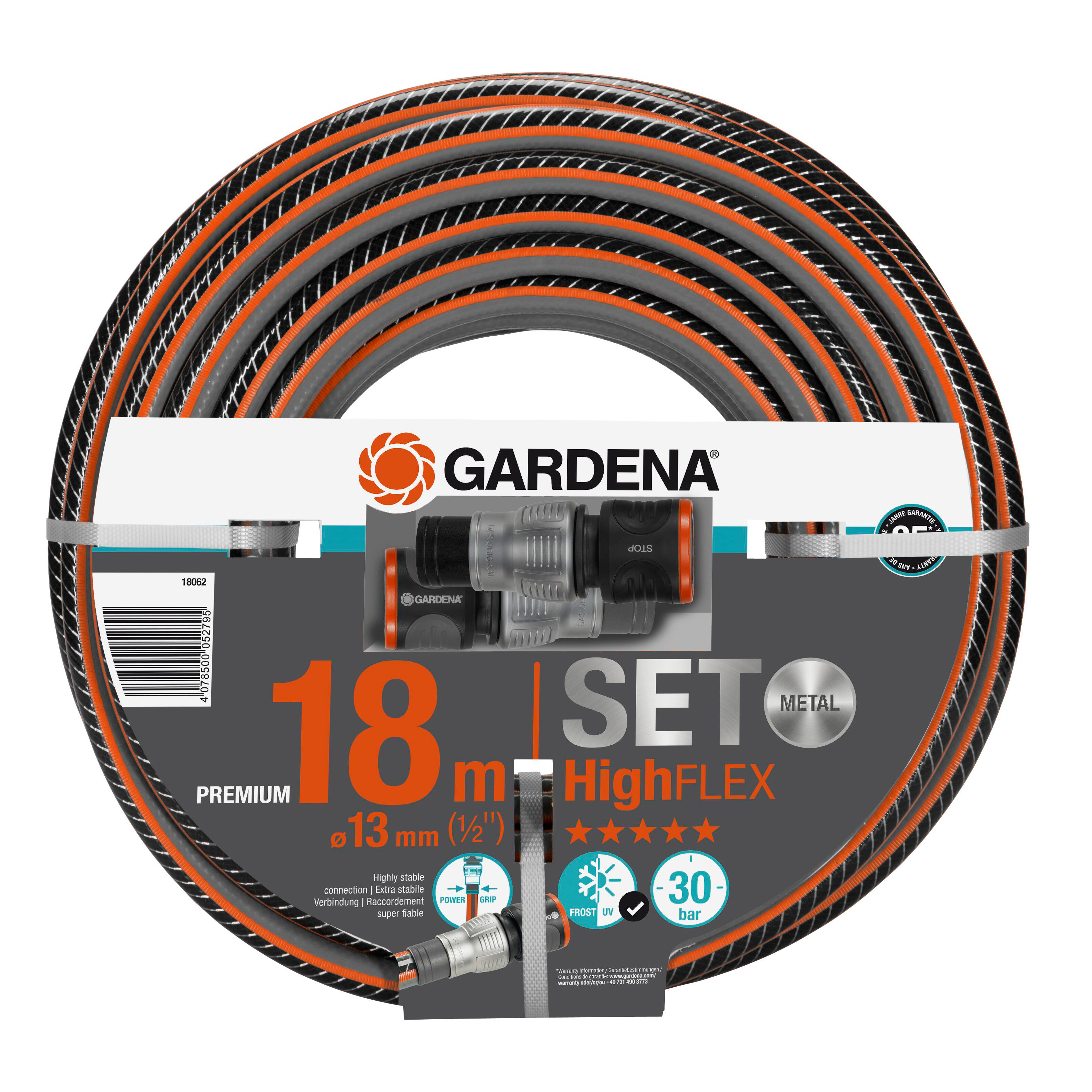 HighFlexslang Gardena 1/2" 18m Set med Premium OGS