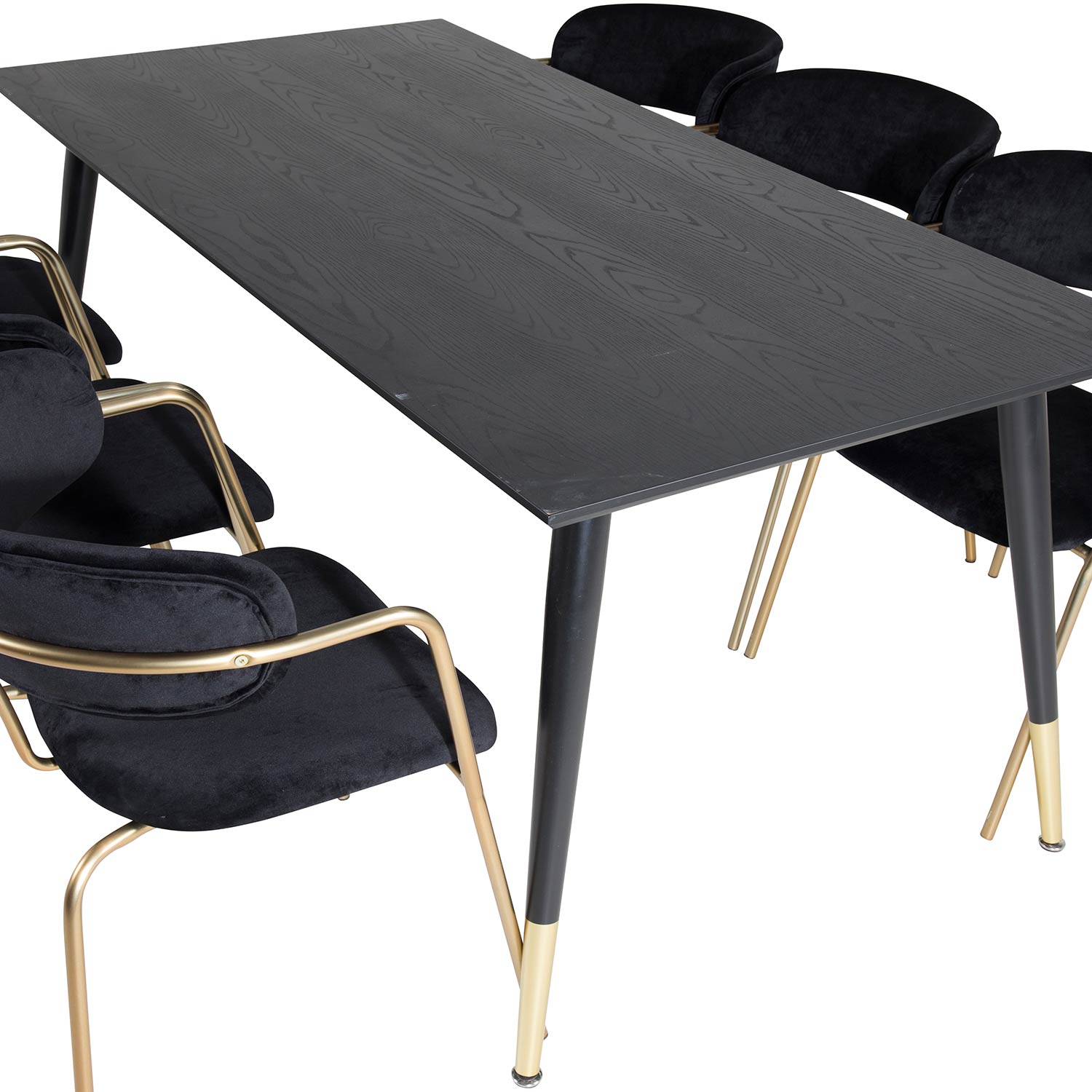 DippTable -Black Brass+Arrow armchair- Black_6 Svart/Mässing/Svart