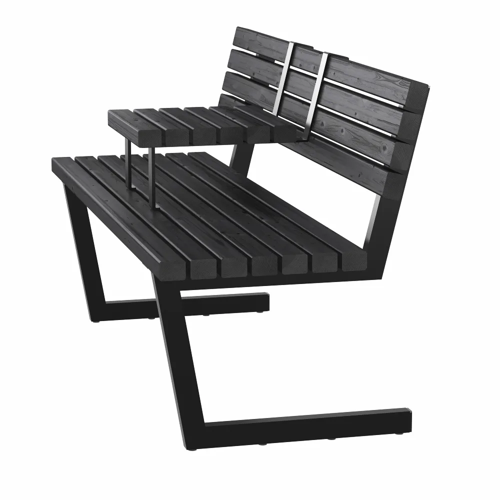 Bänk med Hängbord PLUS Relax 150 cm Svart