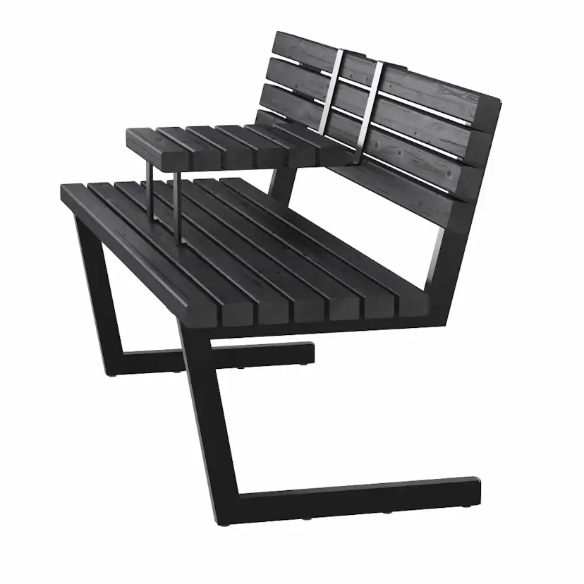 Bänk med Hängbord PLUS Relax 150 cm Svart