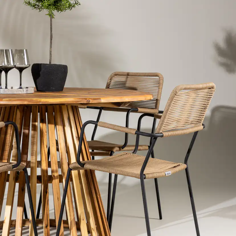 Trädgårdsgrupp Venture Home Lumpur med 4 Lindos Trädgårdsstolar