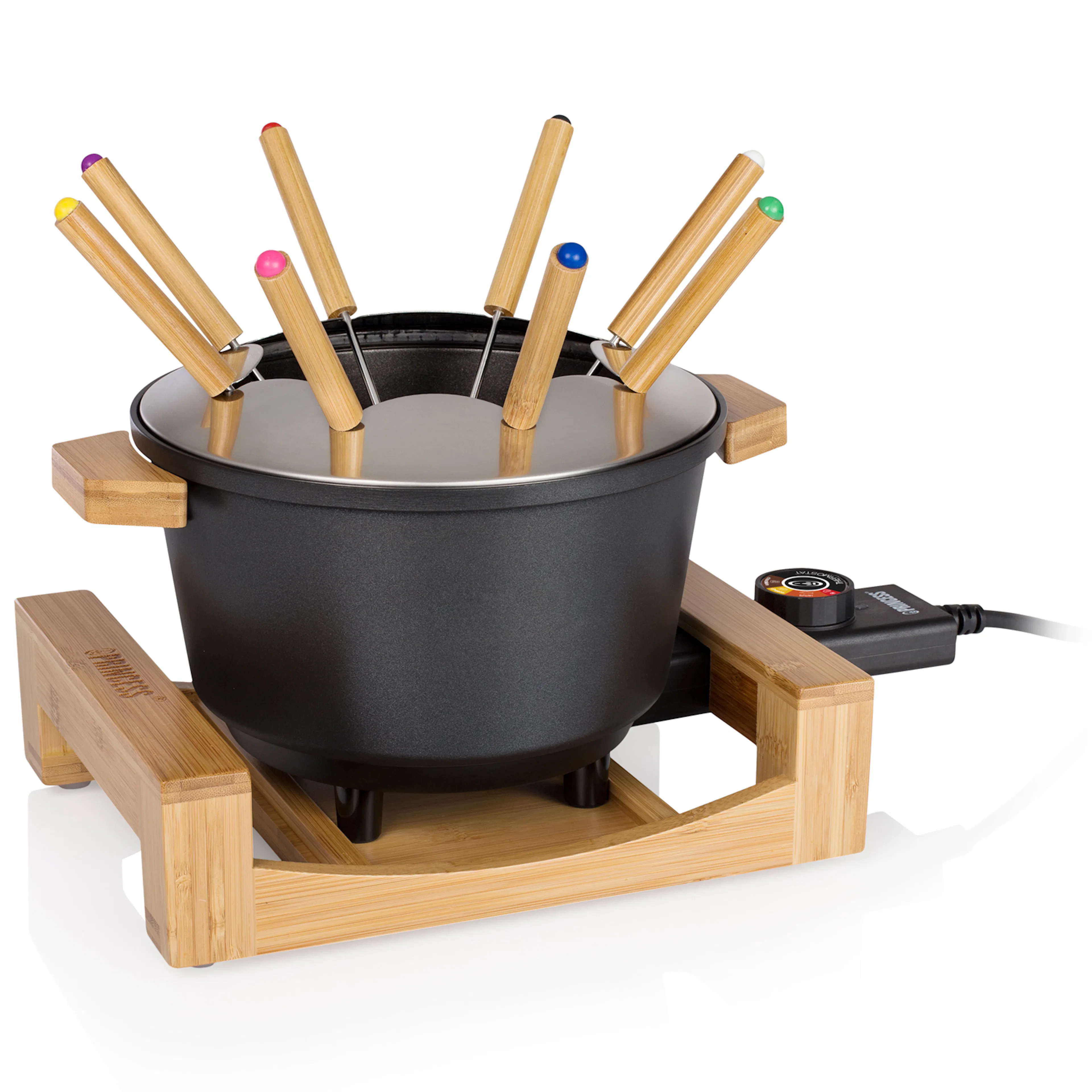 Fondueset Princess Pure Bamboo 1,5L 8 st Pinnar