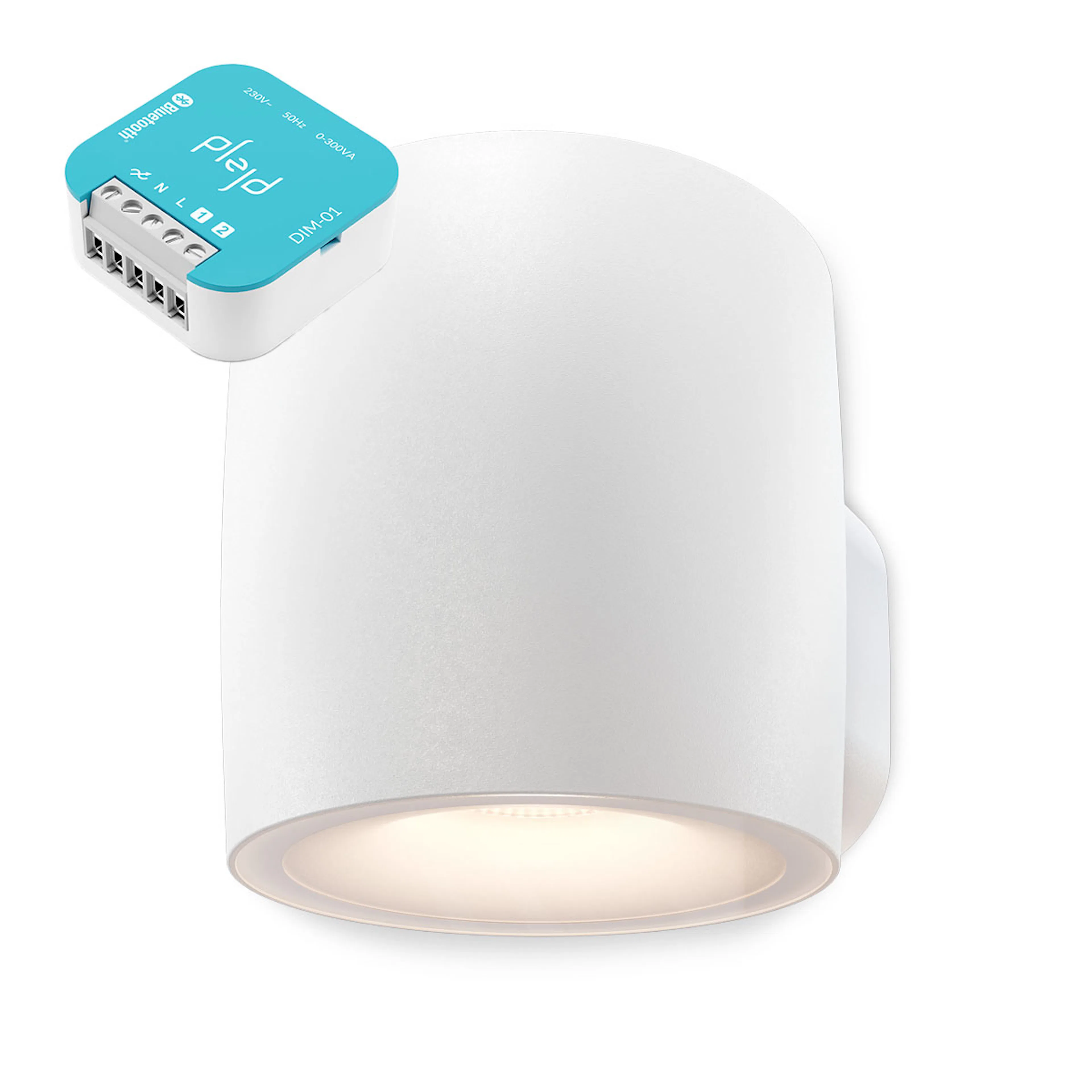 Dimmer Plejd 6 st Väggarmatur OUT-01 Vit + DIM-01