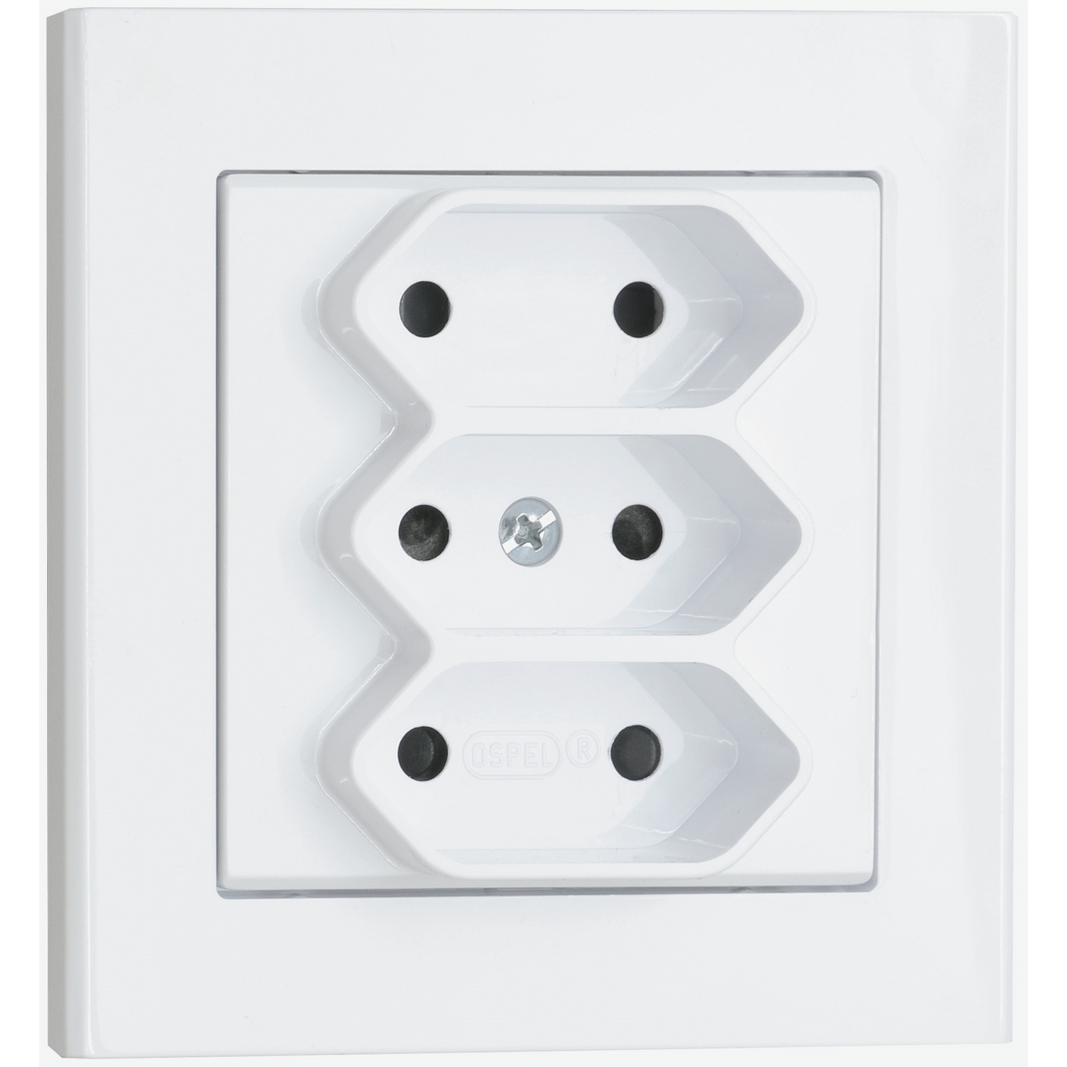 Vägguttag Malmbergs Optima 3-V Euro Vit med Skruvanslutning