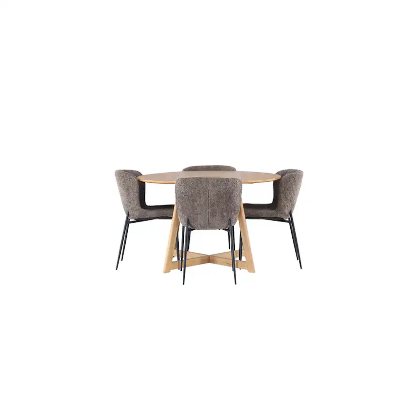 Matgrupp Venture Home Yakidon Ø120 cm med 4 st Modesto stolar