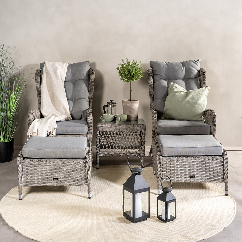 Washington Lounge-set - Grå / Grå dyna Natur