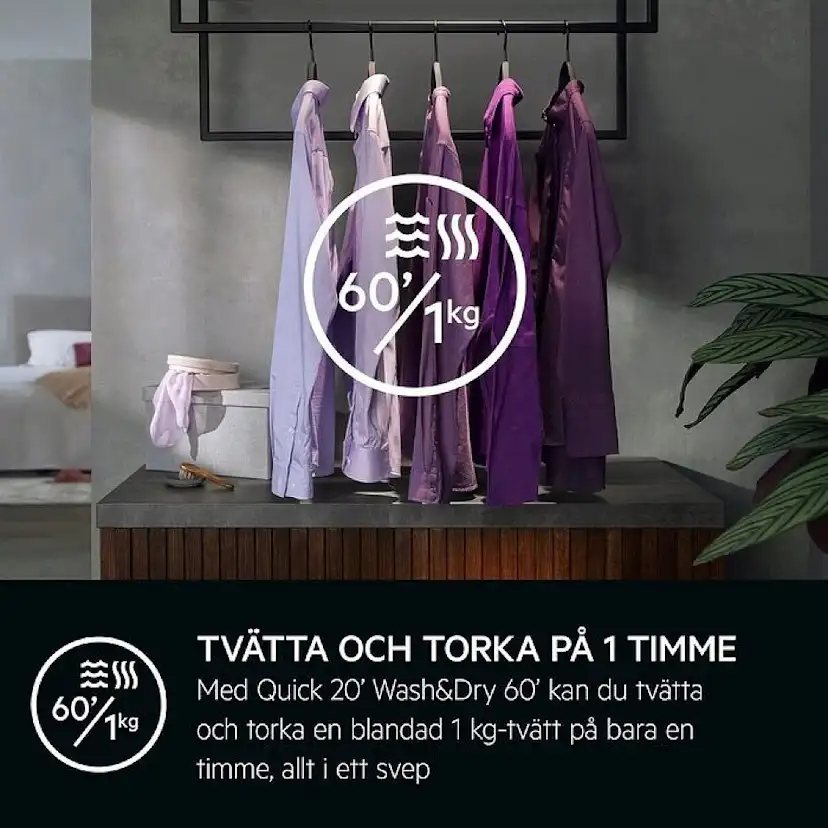 Kombinerad Tvätt/Torktumlare AEG LWR7245965 7000 ProSteam® 9 kg