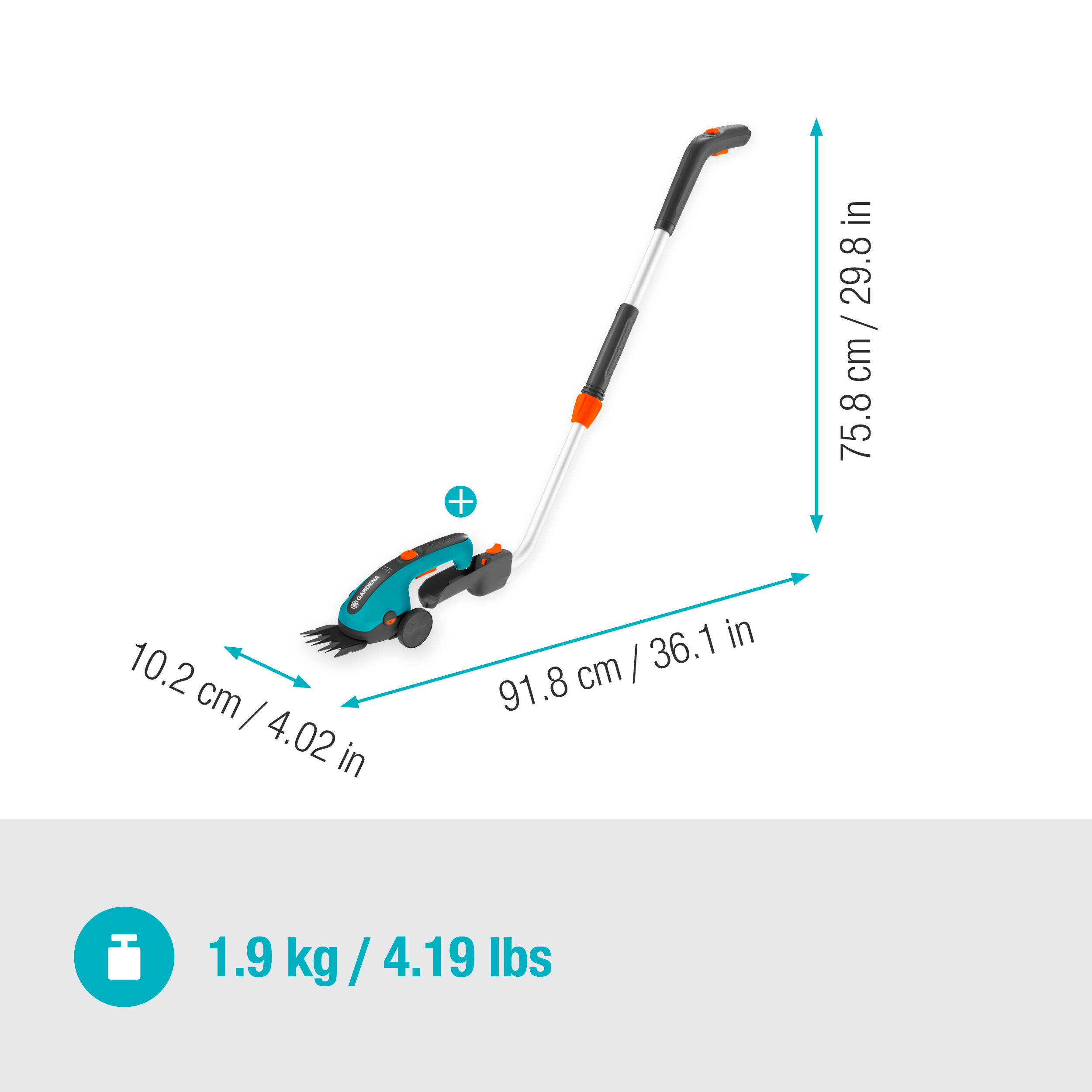 Grässax Gardena ClassicCut Batteridriven med Skaft och Hjul