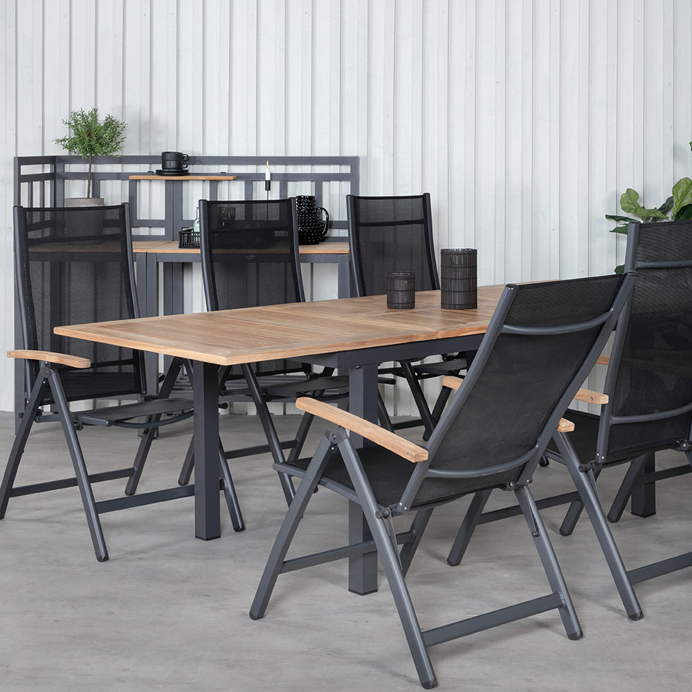 Matgrupp Venture Home Perla 152 med 6 Perla Positionsstolar