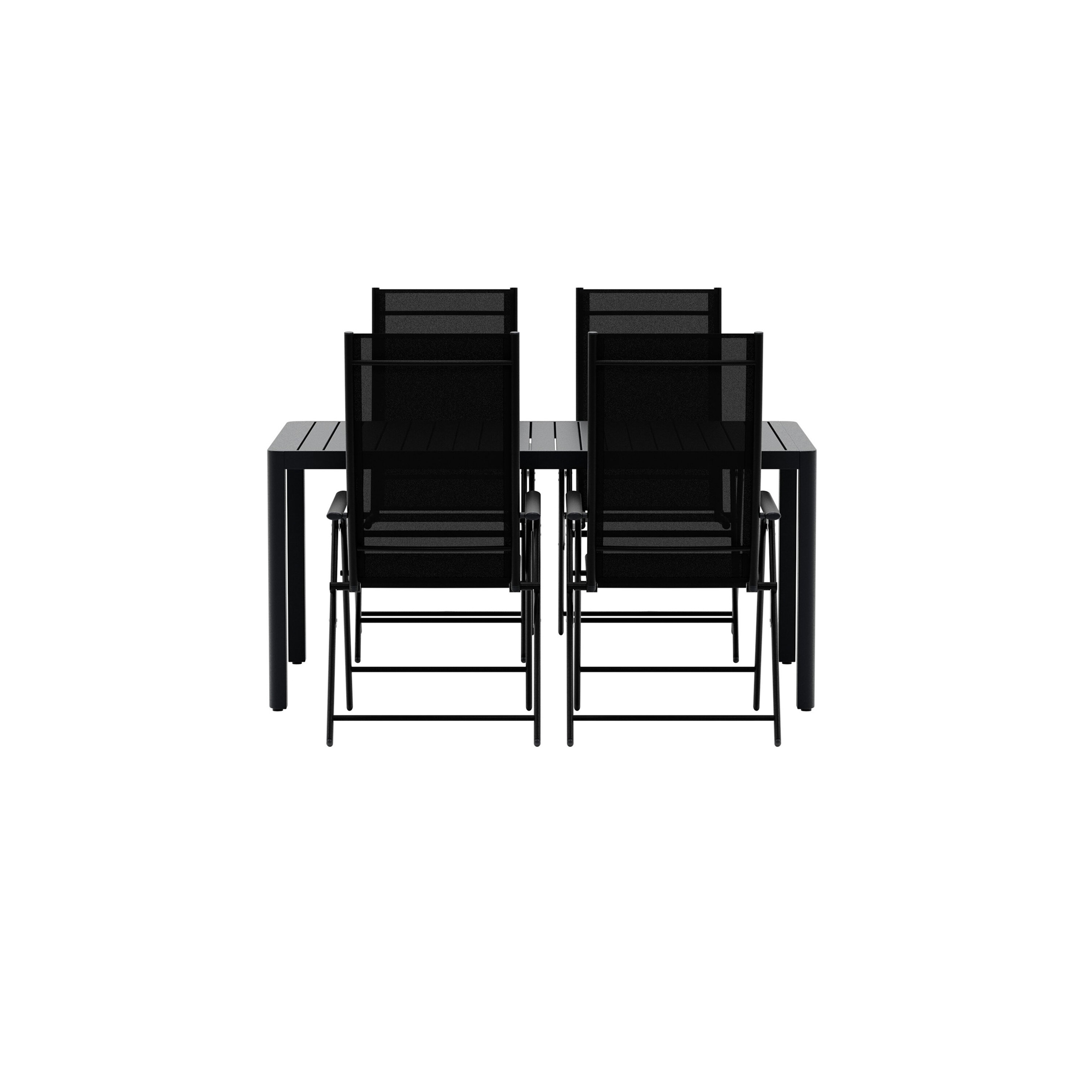 Giardini Table - Black with 4 Levanzo Chair - Black Färg: Svart