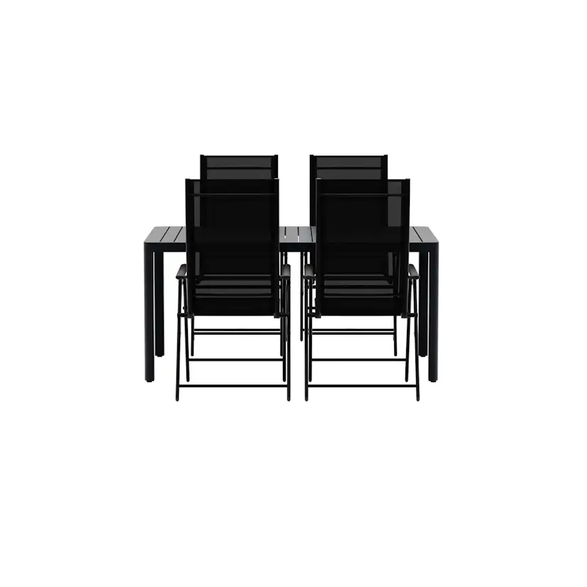 Giardini Table - Black with 4 Levanzo Chair - Black Färg: Svart
