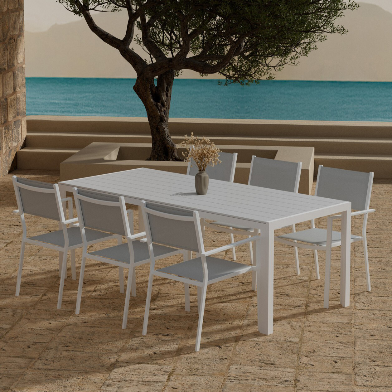 Matgrupp Utomhus Venture Home Break 90x205 cm med 6 st Copacabana Trädgårdsstolar